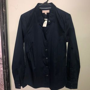 NWT Banana Republic Non-Iron Navy Button down